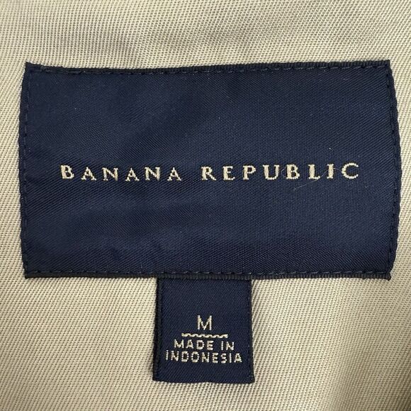 Banana Republic Classic Trench Coat Women M Double Breasted Belted Khaki Midi - Picture 9 of 16